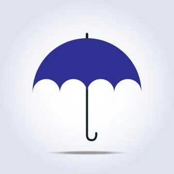 Dark blue umbrella simple icon Stock Illustration