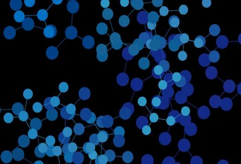 Dark BLUE vector backdrop with artificial intelligence data. Stock Illustration