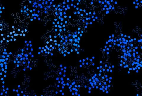 Dark BLUE vector backdrop with artificial intelligence data. 스톡 일러스트