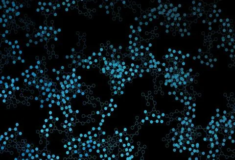 Dark BLUE vector backdrop with artificial intelligence data. 스톡 일러스트