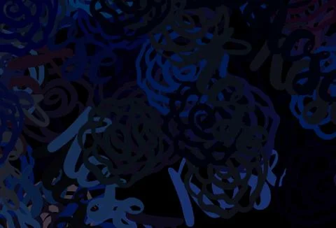 Dark BLUE vector backdrop with memphis shapes. Stock Illustration