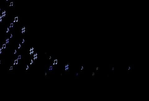 Dark BLUE vector backdrop with music notes. Illustrazione stock