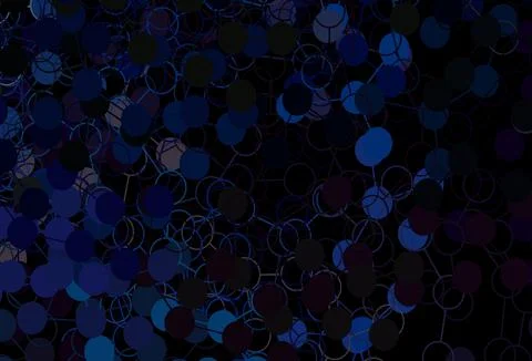 Dark BLUE vector background with bubbles. 스톡 일러스트