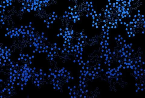 Dark BLUE vector background with forms of artificial intelligence. Ilustración de archivo