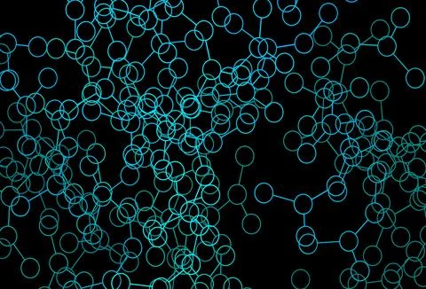 Dark BLUE vector background with forms of artificial intelligence. Ilustración de archivo