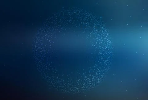 Dark BLUE vector background with galaxy stars. Blurred decorative design in s Stock Illustration
