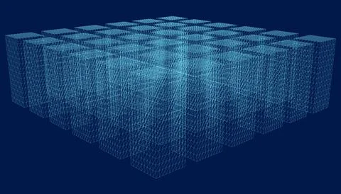Dark Blue, vector background in polygonal style. Rectangles and squares. Stock Illustration