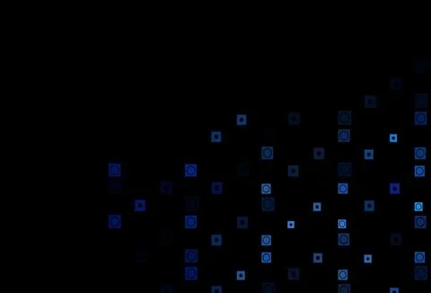 Dark BLUE vector background with rectangles, circles. Stock Illustration