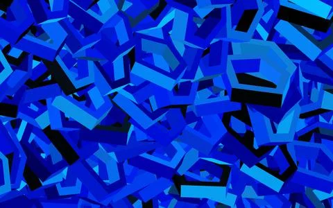 Dark BLUE vector background with set of hexagons. イラスト素材