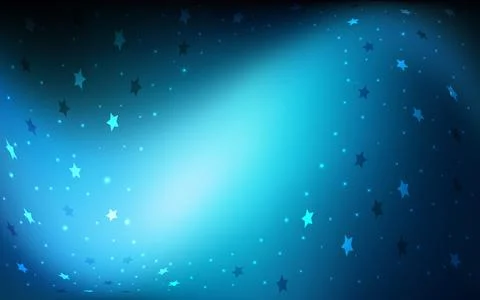 Dark BLUE vector cover with small and big stars. Stock Illustration