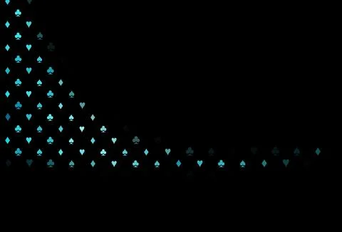 Dark blue vector cover with symbols of gamble. Stock Illustration