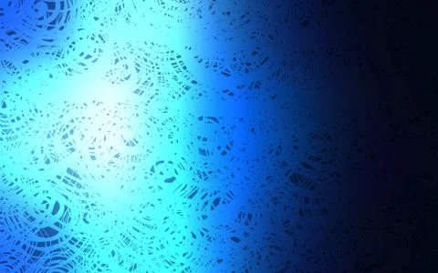 Dark BLUE vector doodle blurred pattern. Sketchy doodles with roses on blurre Illustrazione stock