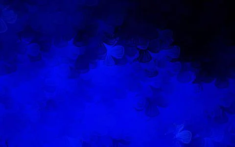 Dark BLUE vector doodle pattern with trees, branches. イラスト素材