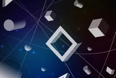 Dark BLUE vector layout with circles, lines, rectangles. 스톡 일러스트