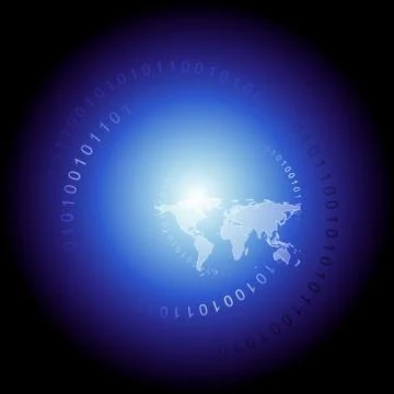 Dark blue vector map tech design Stock Illustration