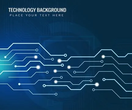 Dark blue vector motherboard background with circuit board electronic element 库存插图