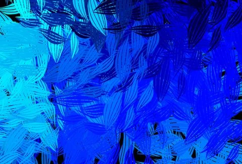 Dark BLUE vector natural pattern with leaves. Stock Illustration