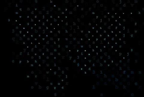 Dark BLUE vector pattern with ABC symbols. Stock Illustration