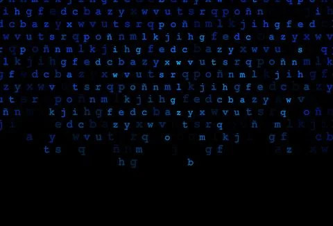 Dark blue vector pattern with ABC symbols. Stock Illustration