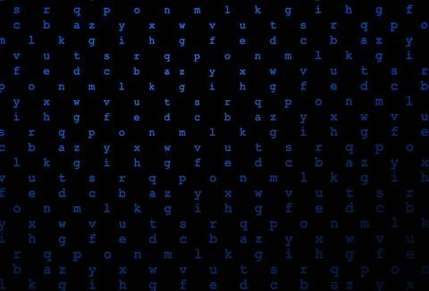 Dark blue vector pattern with ABC symbols. 스톡 일러스트
