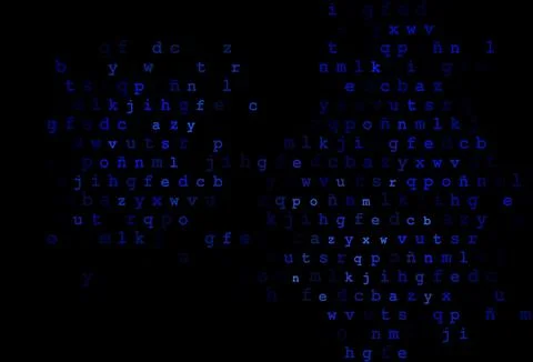 Dark blue vector pattern with ABC symbols. Stock Illustration
