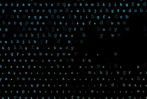 Dark blue vector pattern with ABC symbols. 스톡 일러스트
