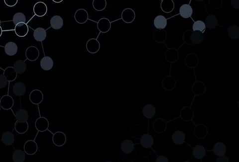 Dark BLUE vector pattern with artificial intelligence network. イラスト素材