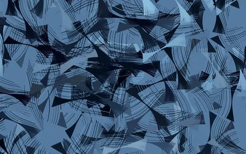 Dark BLUE vector pattern with bent lines. Stock Illustration