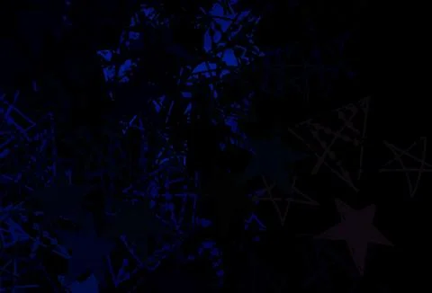Dark BLUE vector pattern with christmas snowflakes, stars. Stock Illustration