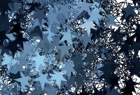 Dark BLUE vector pattern with christmas stars. Stock Illustration