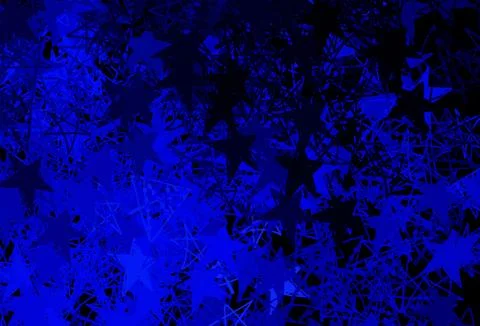 Dark BLUE vector pattern with christmas snowflakes, stars. Stock Illustration