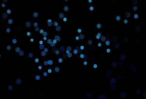Dark BLUE vector pattern with christmas snowflakes. Stock Illustration