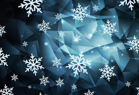 Dark BLUE vector pattern with christmas snowflakes, stars. Stock Illustration