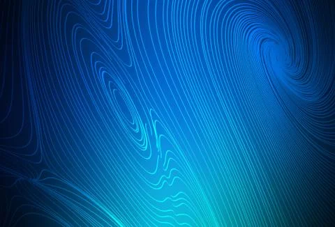 Dark BLUE vector pattern with curved lines. Stock Illustration