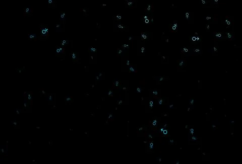 Dark blue vector pattern with gender elements. イラスト素材