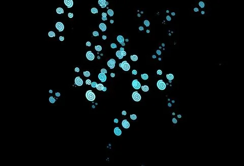 Dark BLUE vector pattern with lines, ovals. Stock Illustration