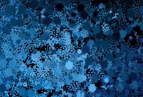 Dark BLUE vector pattern with random forms. 库存插图