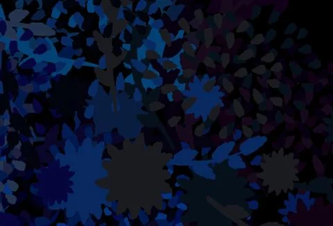 Dark BLUE vector pattern with random forms. 库存插图