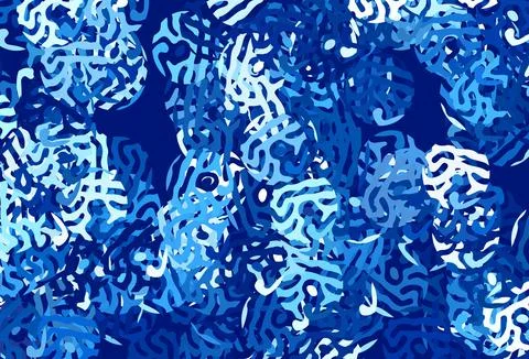 Dark BLUE vector pattern with random forms. Stock Illustration