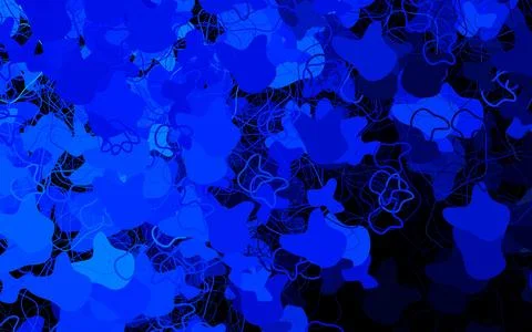 Dark BLUE vector pattern with random forms. Stock Illustration