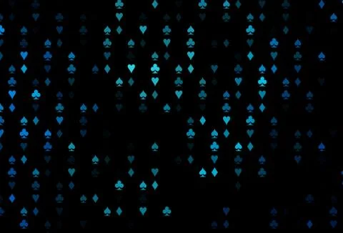 Dark BLUE vector pattern with symbol of cards. Stock Illustration