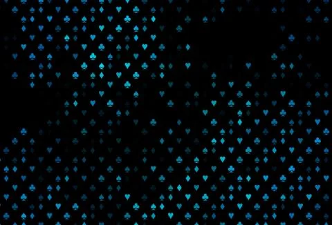 Dark BLUE vector pattern with symbol of cards. Stock Illustration