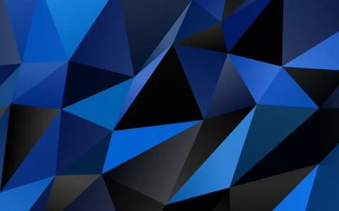 Dark BLUE vector polygon abstract background. Stock Illustration