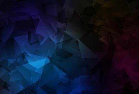 Dark BLUE vector shining triangular background. Ilustração Stock