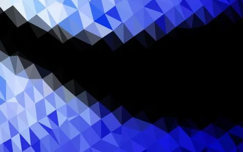 Dark BLUE vector shining triangular pattern. 스톡 일러스트