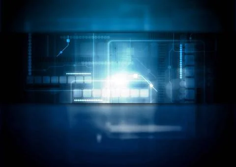 Dark blue vector tech background Dark blue tech background. Vector design ... Stockfoto's