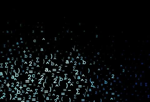 Dark BLUE vector template with math simbols. 스톡 일러스트