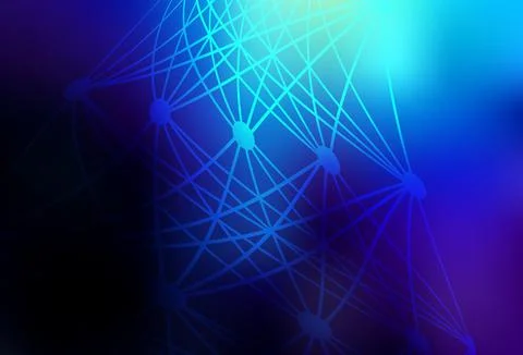 Dark BLUE vector texture with artificial intelligence concept. Illustrazione stock