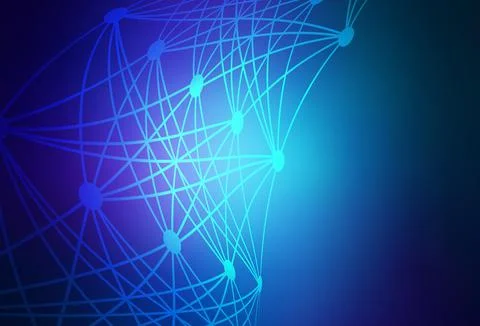 Dark BLUE vector texture with artificial intelligence concept. Stock Illustration