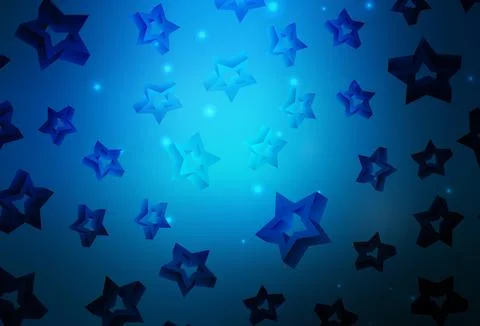Dark BLUE vector texture with beautiful stars. Stock Illustration
